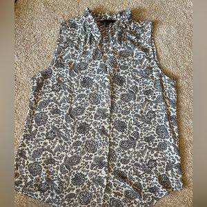 Banana Republic black/white paisley tank top blouse Small